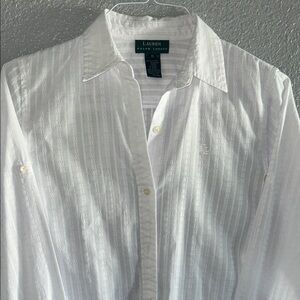Lauren Ralph Lauren Textured White Dress Shirt